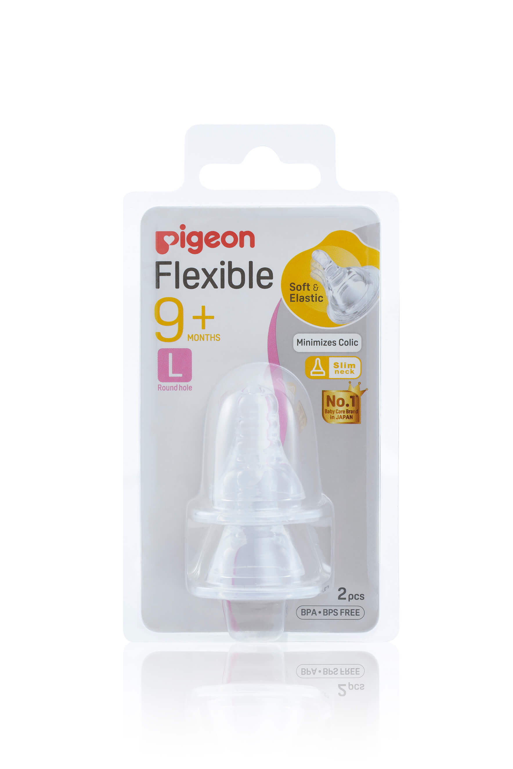 Pigeon Flexible Nipple Blister Pack 2Pcs (L) (PG-78486)